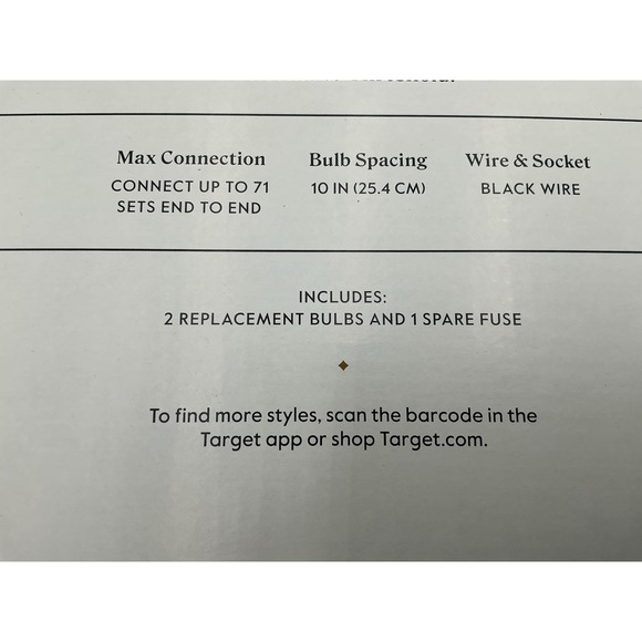 Threshold Led Wicker 7 Ft 6 Inch Hanging String Lights Outdoor Patio Pool Indoor - Picture 5 of 7